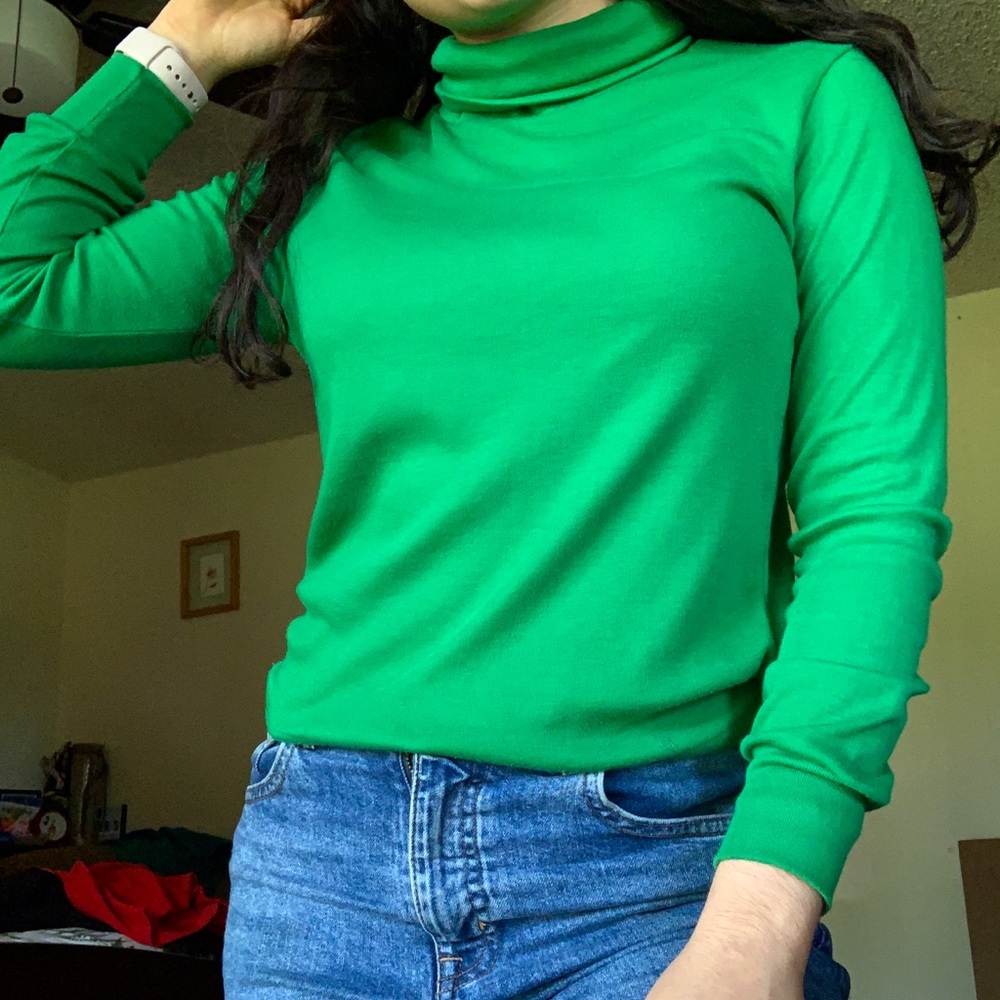 Green Turtleneck Sweater